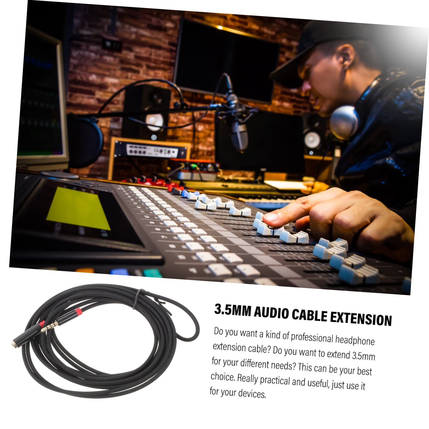 PartyKindom 5pezzi Prolunga Audio Stereo Maschio-femmina Cavo Extension Leggero e Compatto Per Cuffie e Dispositivi Resistente All Usura e Compatibile Con Computer
