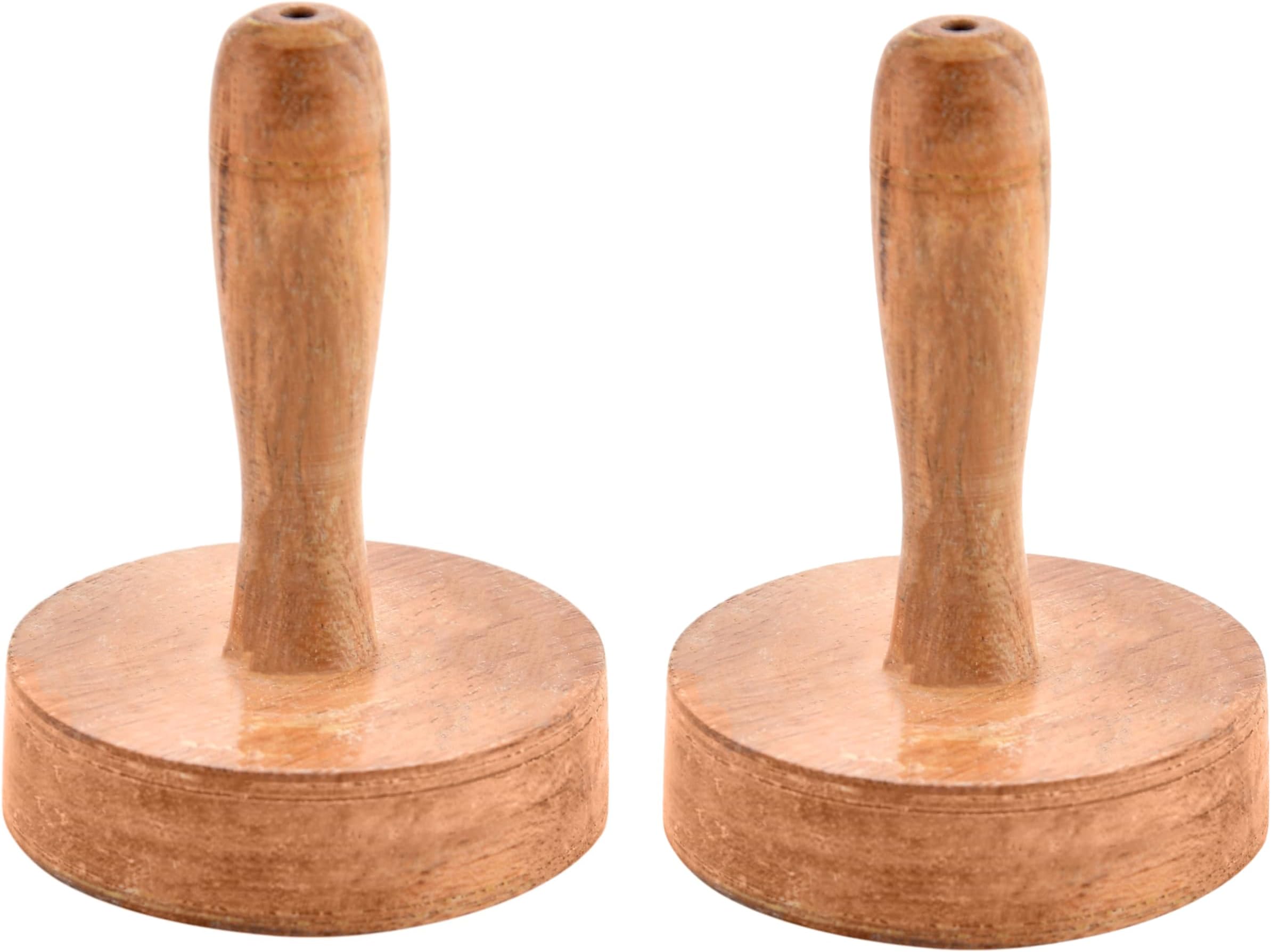 PTR Wooden Paratha Presser, Roti Fluffer, Seker, Masher - Perfect Kitchen Tool for Making Delicious Parathas and Mashing Pav bhaji and Vegetable - (Set of 2)