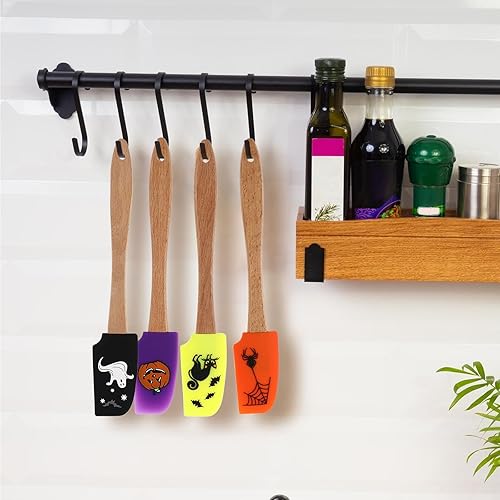 Miniatura 6 de DOITOOL Espátula de silicona para Halloween, fantasma, araña, gato, calabaza, patrón de vacaciones, espátula de Halloween, espátula para hornear con