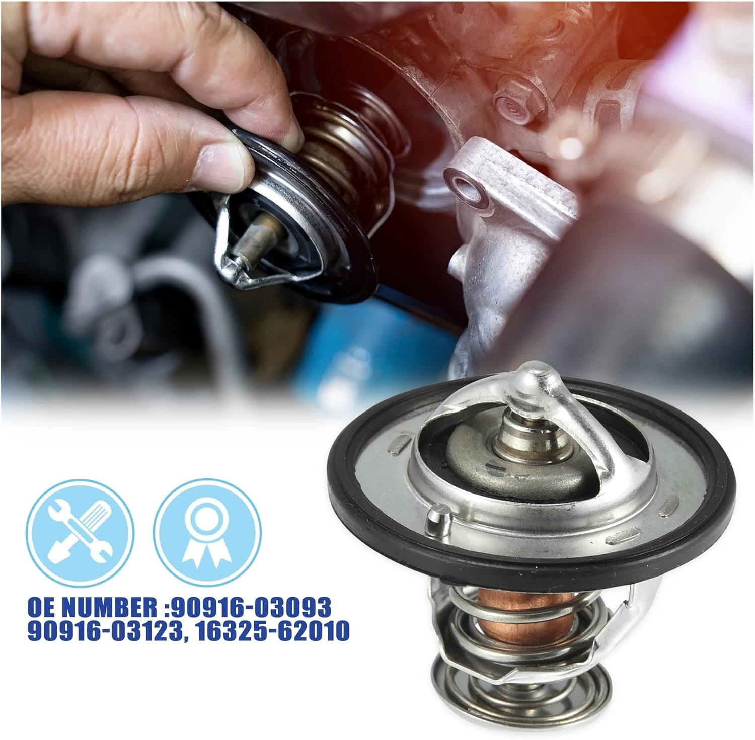 Thermostat Engine Coolant Replacement, Engine Thermostats, for Lexus, for IS300 M/T Base 2002 2003 2004 2005 90916-03093/90916-03123 Car Thermostat Auto Engine Coolant Thermostat