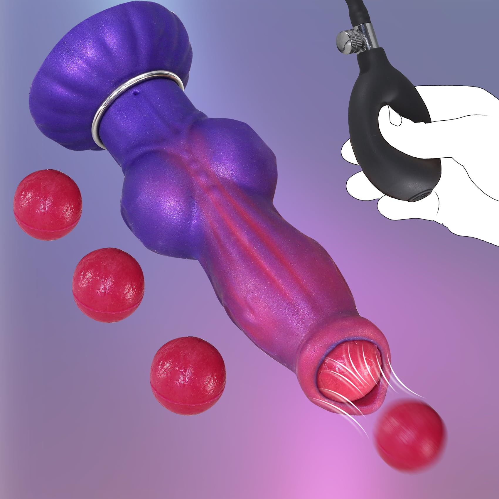 23cm Monster Legebohrer Dildo mit 4 Eiern, Fantasie Knoten Dildos