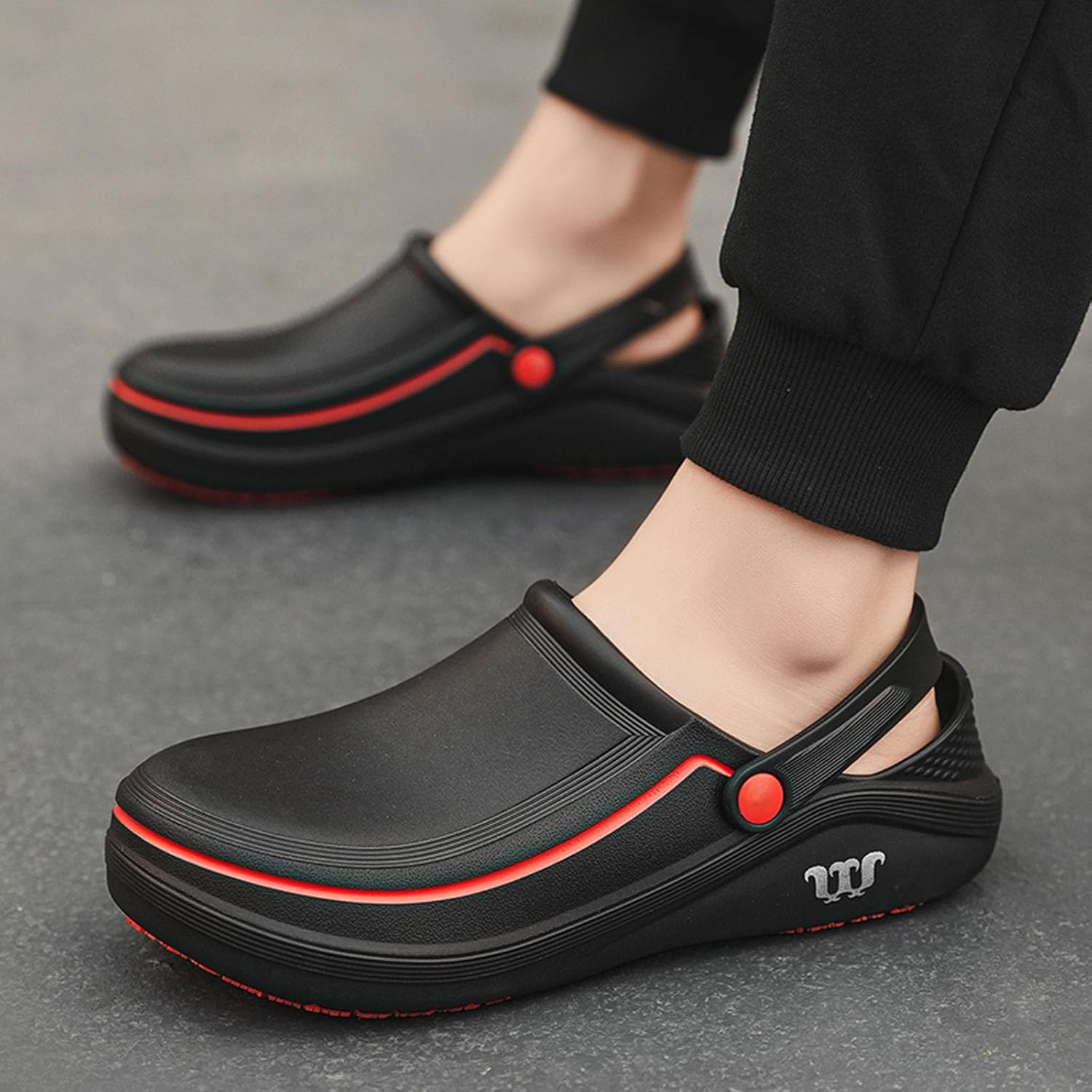 SECHRITE Men's Women's Work Clogs - Unisex Garden Chef Shoes Non Slip Waterproof Nurse Kitchen Food Service Shoes - Image 2