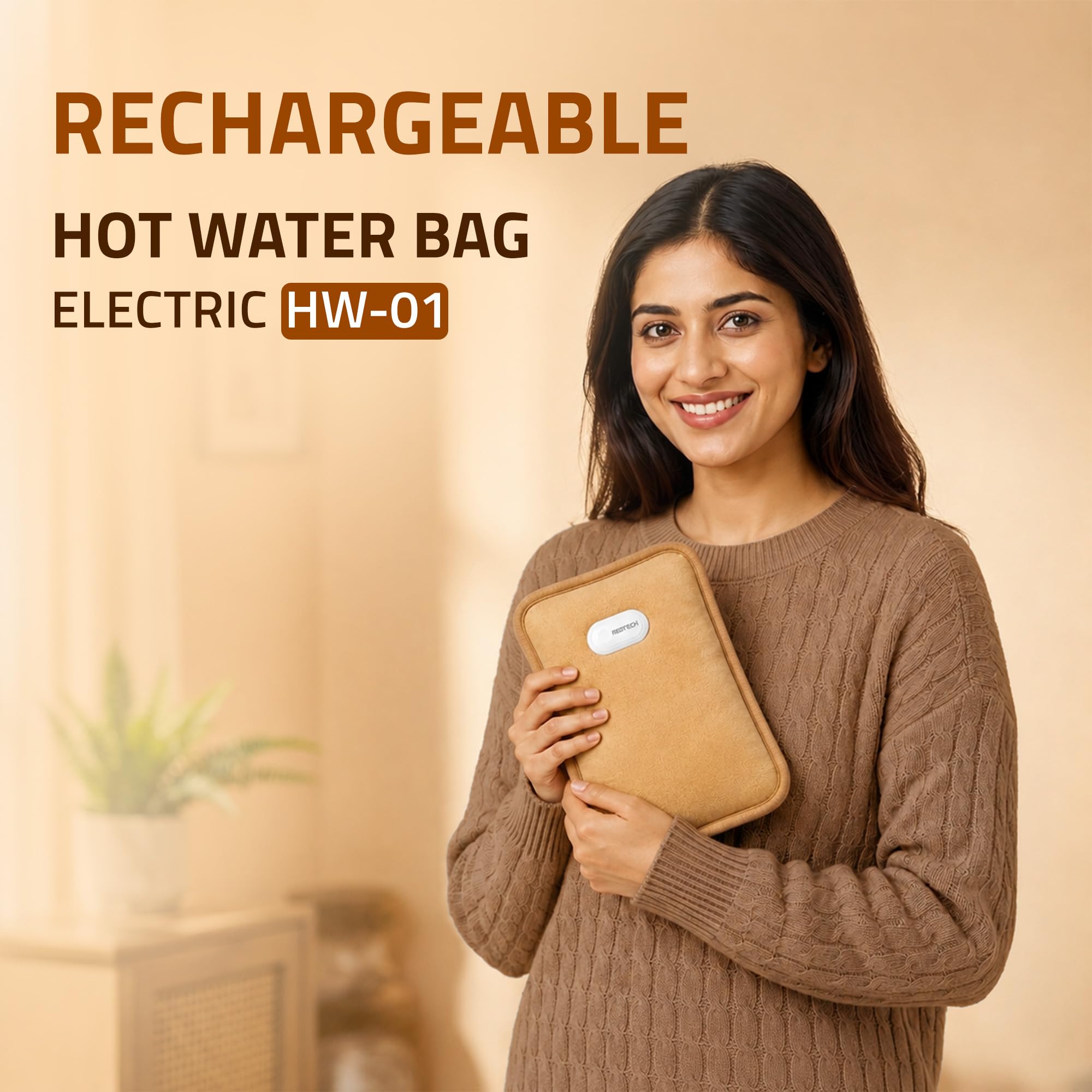 MEDTECH® Premium Electric Hot Water Gel Bag for Pain Relief | Reusable, Flexible Heating Bag for Period Cramps, Muscle Aches, Back Pain and Cold Relief | 6 Layers of Protection | Coffee Brown — Amazon image 2