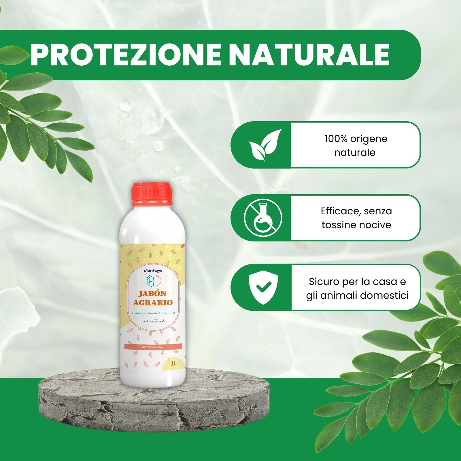 Plantawa Sapone Molle di Potassio 5L Azione per Contatto | Sapone Agricolo Biodegradabile