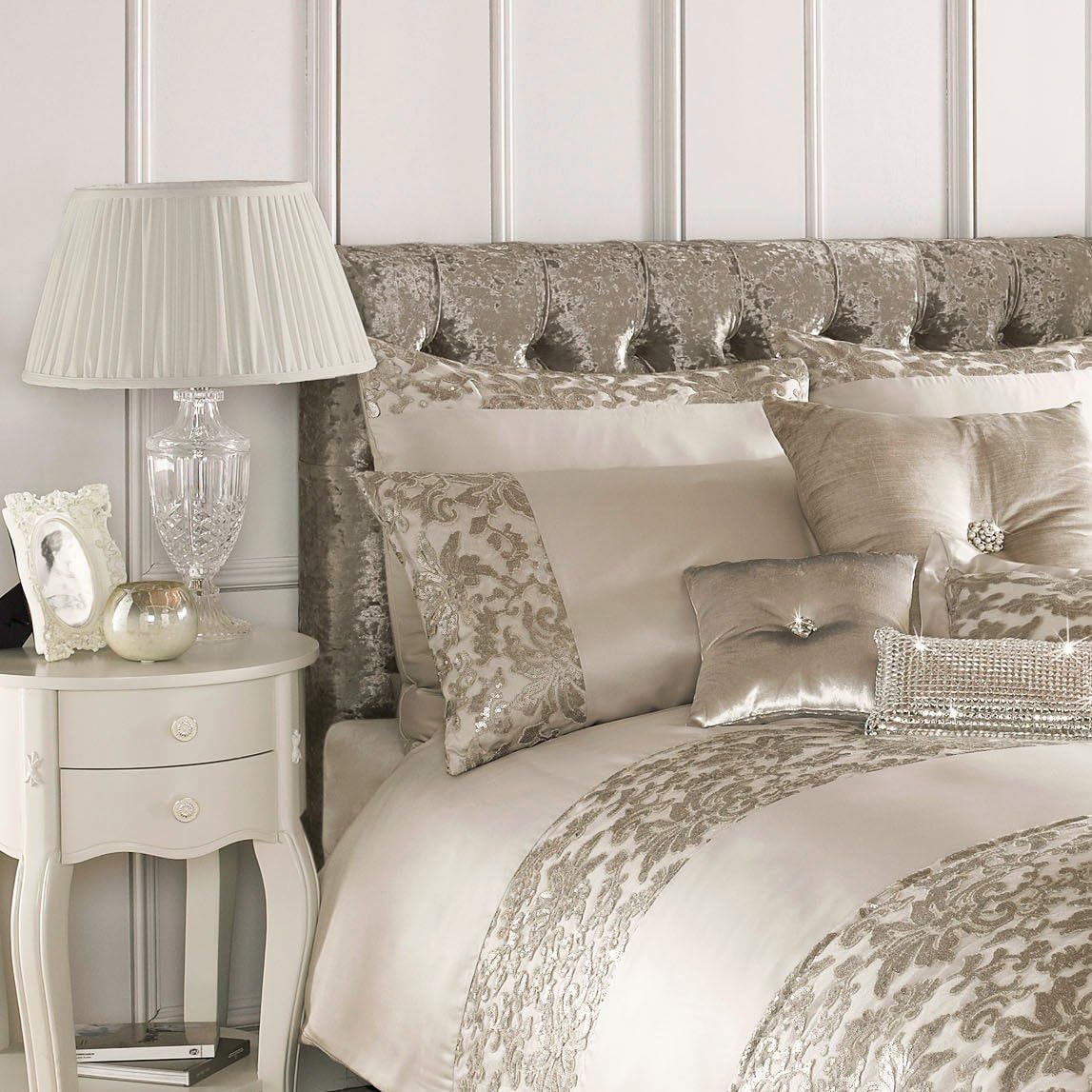 Kylie Minogue Eloise Luxury Stone Satin Cover, cotton, Housewife Pillow Case Amazon.co.uk