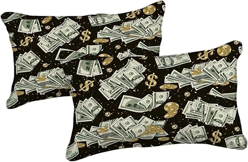 Miniatura 4 de Merryword Juego de funda de edredón de lujo, tamaño King, juego de cama de billetes de dólar, patrón de monedas doradas abstractas, ropa de cama de