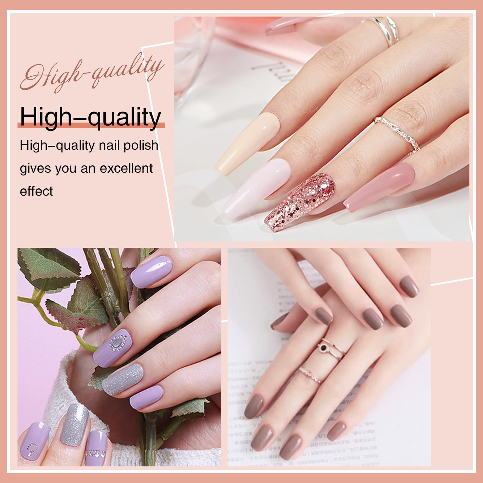 Amazon.com : wakaniya Nail Polish Set 8 Colors Nude Pink White