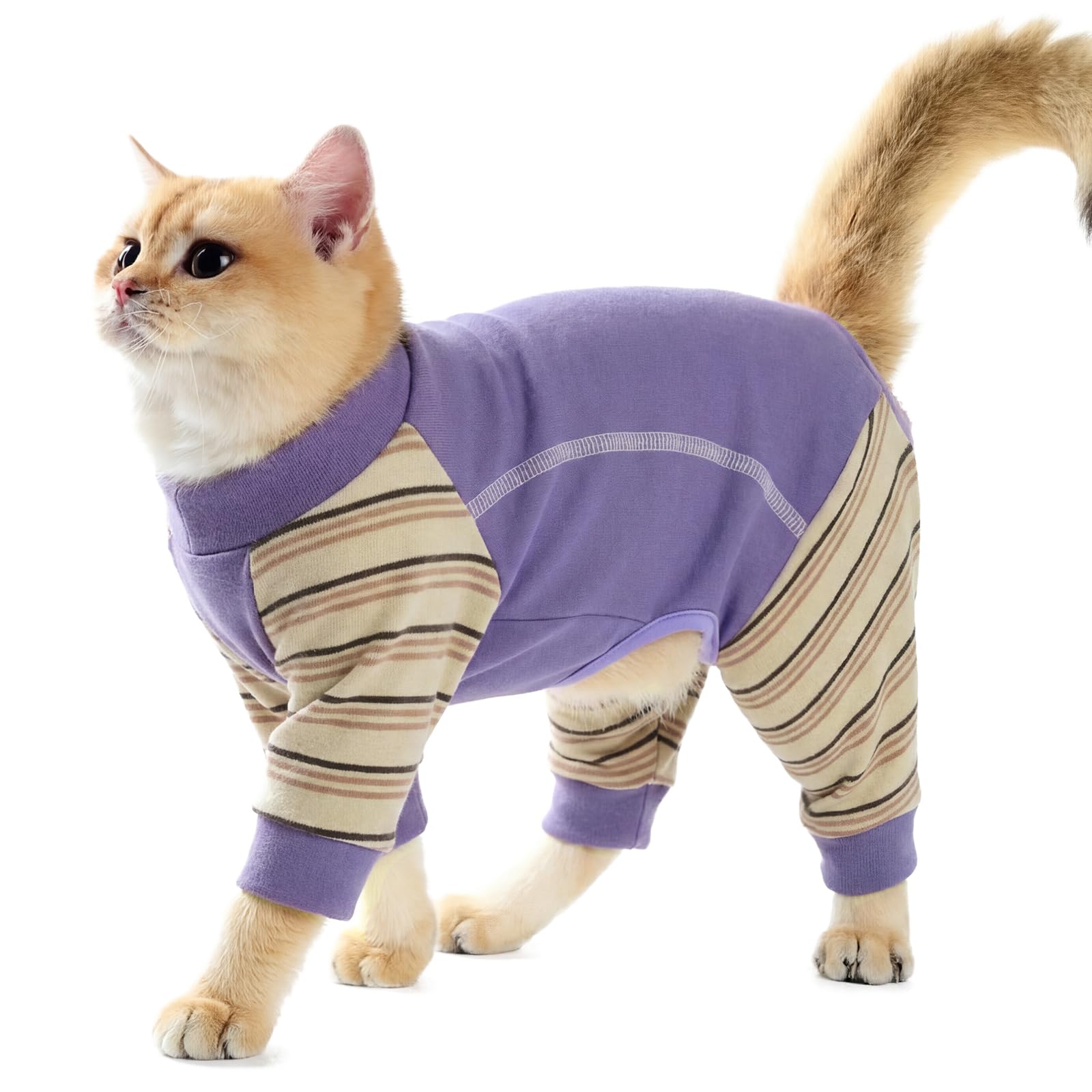 Chaleco Polar para Gatos, Chaqueta de Invierno Abrigo Otoño Invierno Caliente Pullover Suave Fleece Onesie Felpa para Gatos Body Postoperatorio(Verde Militar, M) — view 37