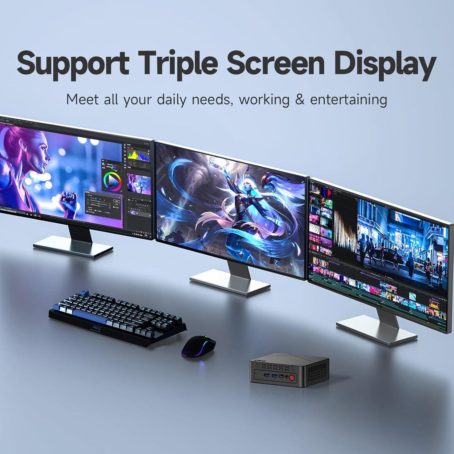 wo-we Mini PC P6 AMD Ryzen 5 3550H(4C/8T,up to 3.7GHz) 16GB DDR4 RAM 512GB NVMe SSD Gaming PC, Radeon Vega 8 Graphics Mini Desktop Computer, Triple 4K 60Hz Displays, USB 3.2/USB 2.0/HDMI, WiFi5 BT5.0 - Image 7