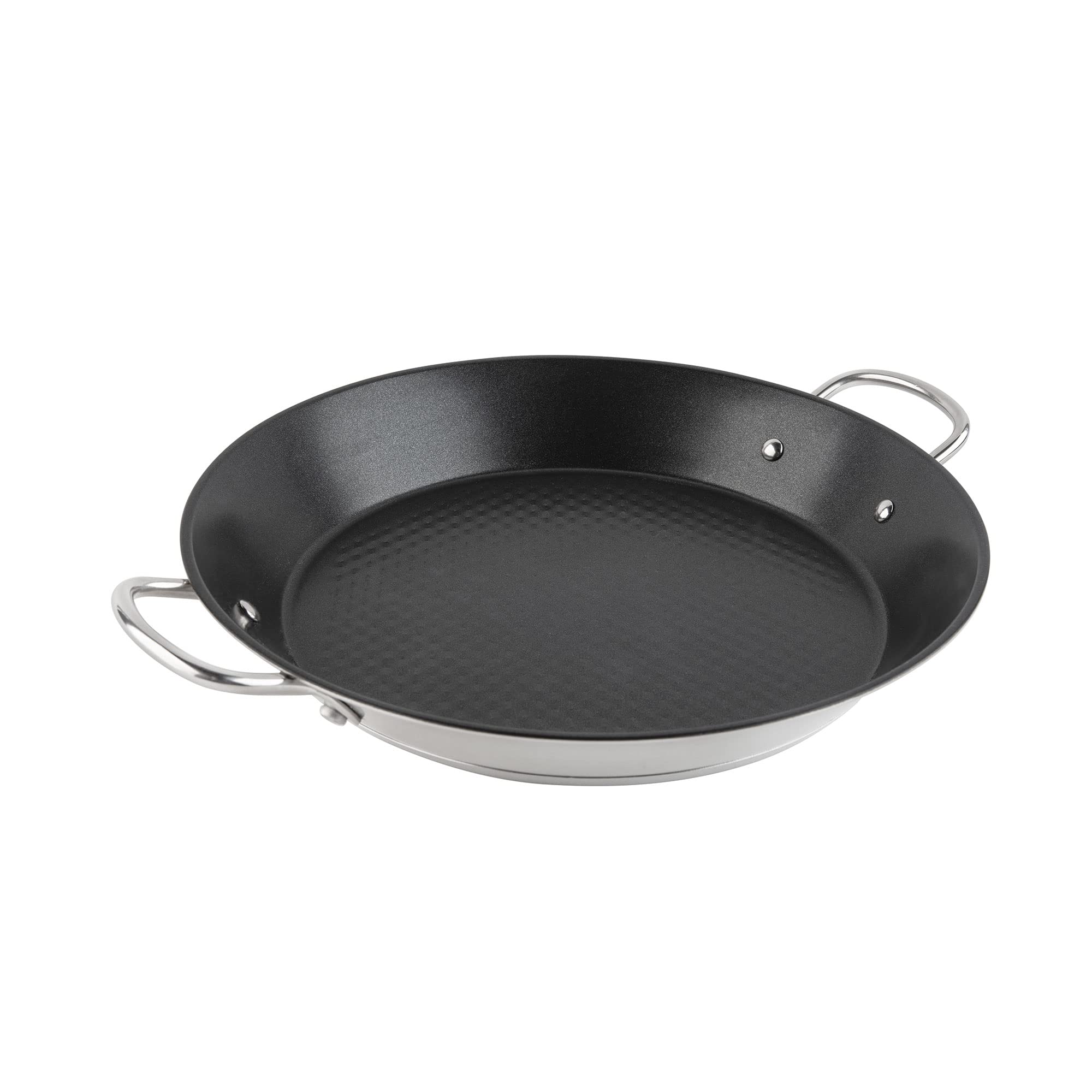 Jata HPAE2132 - Paellera Inducción de Acero Inoxidable, Apta para Todas las Cocinas, también Inducción, Apta para Horno, Recubrimiento Antiadherente, Fácil limpieza, Diámetro de 32 cm