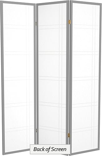 Miniatura 7 de Red Lantern Divisor de habitación Shoji de doble cruz de 6 pies de alto, color gris