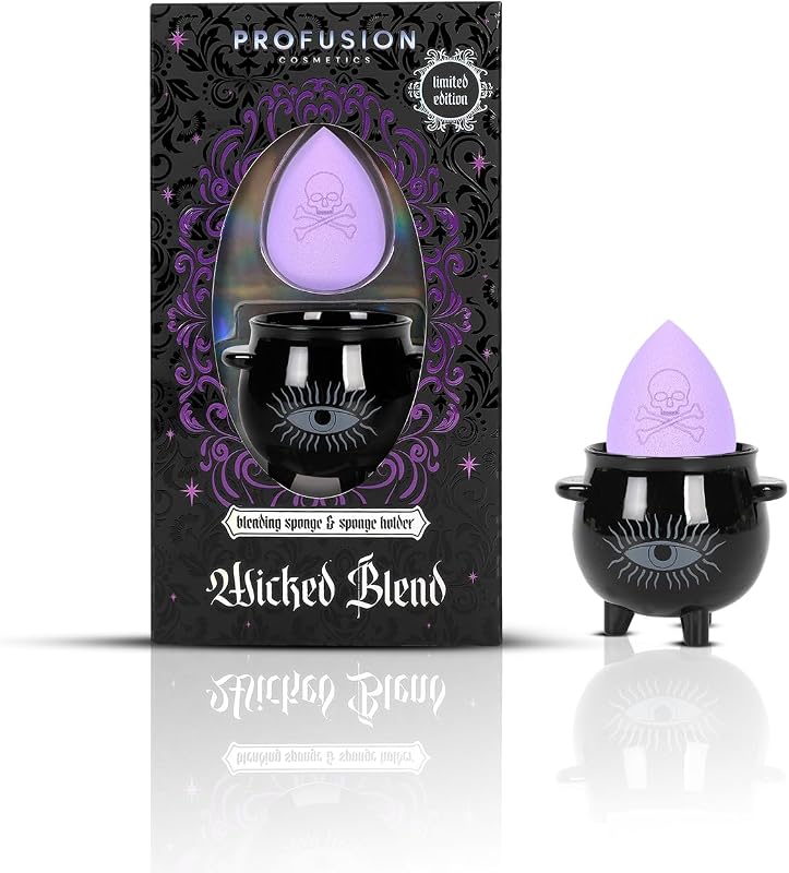 Wicked Blend Blending Sponge and Sponge Holder, Versatile Tool for Smooth and Enhanced Makeup Application, Achieve Ideal Blending