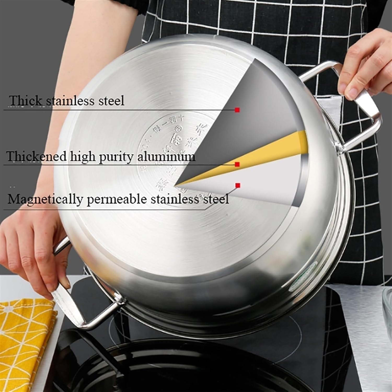 4-Layer Steamer/Stock Pot, Commercial/Household 304 Stainless Steel Steamer, (28/30/32cm), for Gas Stove/Induction Cooker(28cm) (One Color 30cm)