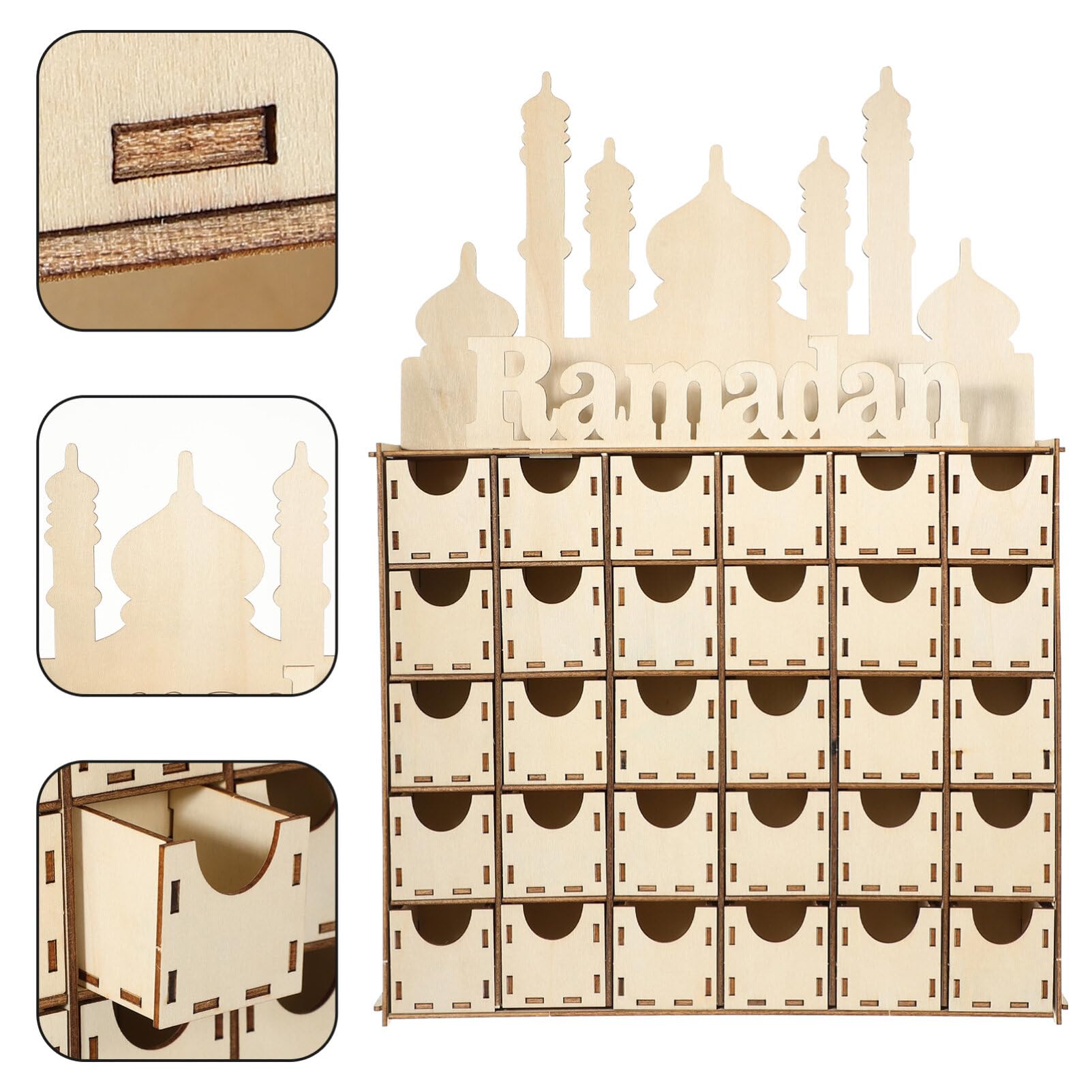 ABOOFAN Calendrier en Bois pour Ramadan avec Décoration de Table pour Aïd Moubarak