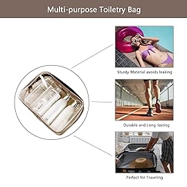 Clear Pouch Small, Makeup Bag, 6.6x2.3x4.7 Size TSA Approved Toiletry Bag, Clear Travel Bags for Toiletries, Cosmetic Bag for Women and Men Small-1 Pack Coffee