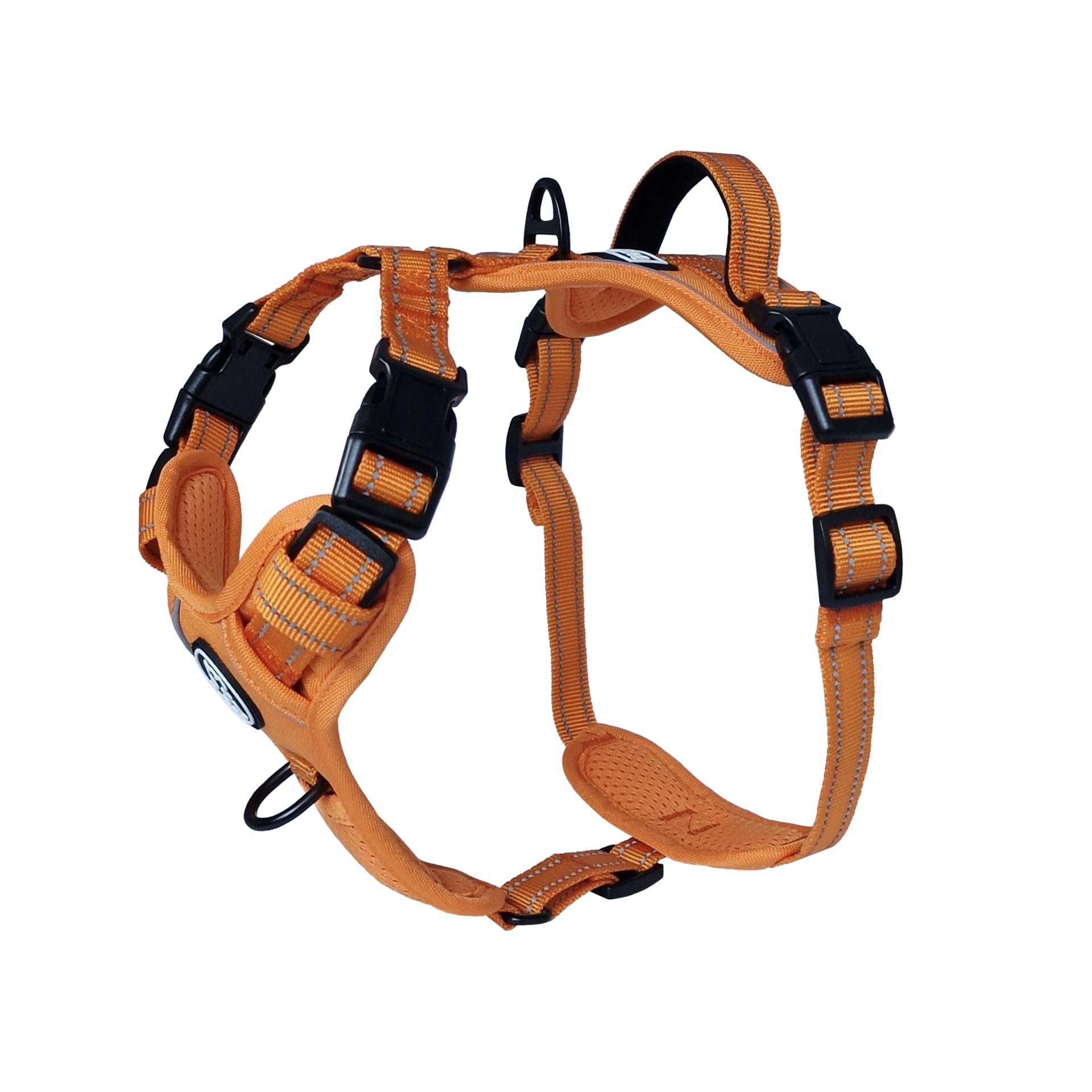 Barkridges® TruFit Freedom Dog Harness Adjustable Easy to Wear | No Pull Training | Chafing-Free | Safety Reflective | Comfortable | Handle | Small Medium Large (Papaya Orange, XL)