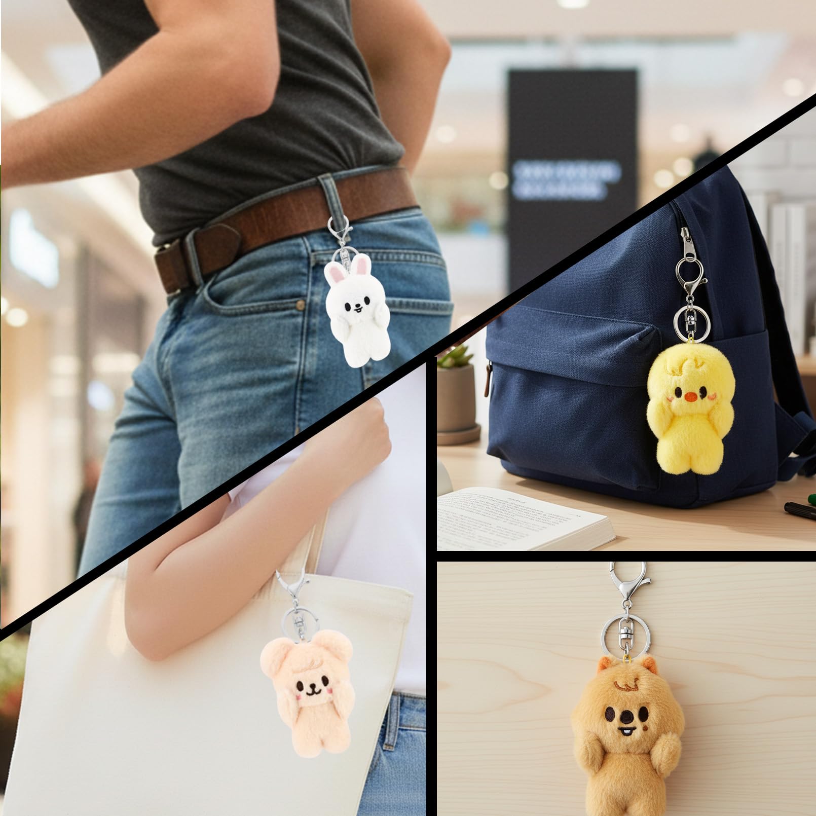 8 Piezas Stry Llavero de peluche，Stry Llavero，Keychain | un Regalo para los Fanáticos