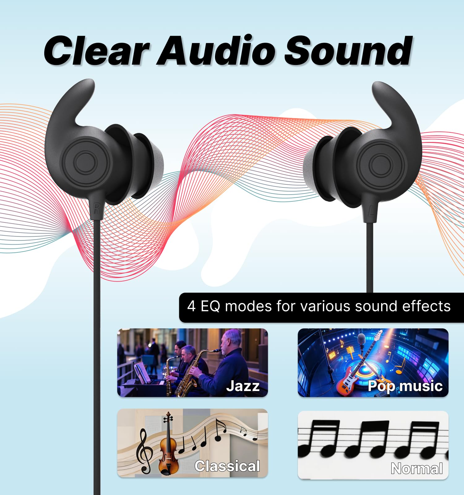 Hmusic Cuffie Bluetooth Sleep con archetto da collo, auricolari wireless per dormire, 12+ ore di riproduzione, auricolari in morbido silicone con microfono per insonnia, dormire, russare, rilassamento