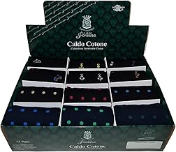 Fontana Calze, 12 Pairs of Long Socks in Warm Stretch Cotton Assorted Patterned Patterns in Special Gift Box Made in Italy