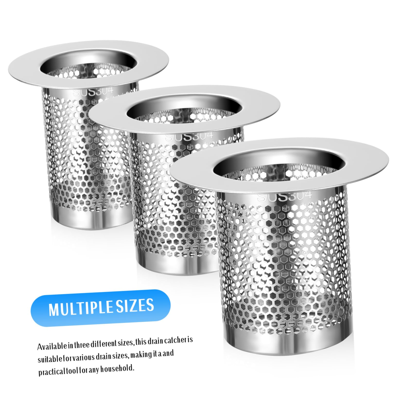 STOBOK 5 Sätze Abflussfilter Teiliges Abflusssieb Für Waschbecken Und Rostfrei Installieren Mit Einzigartigem Design Für Effektive Abflussfilterung 3 Stücke * 5