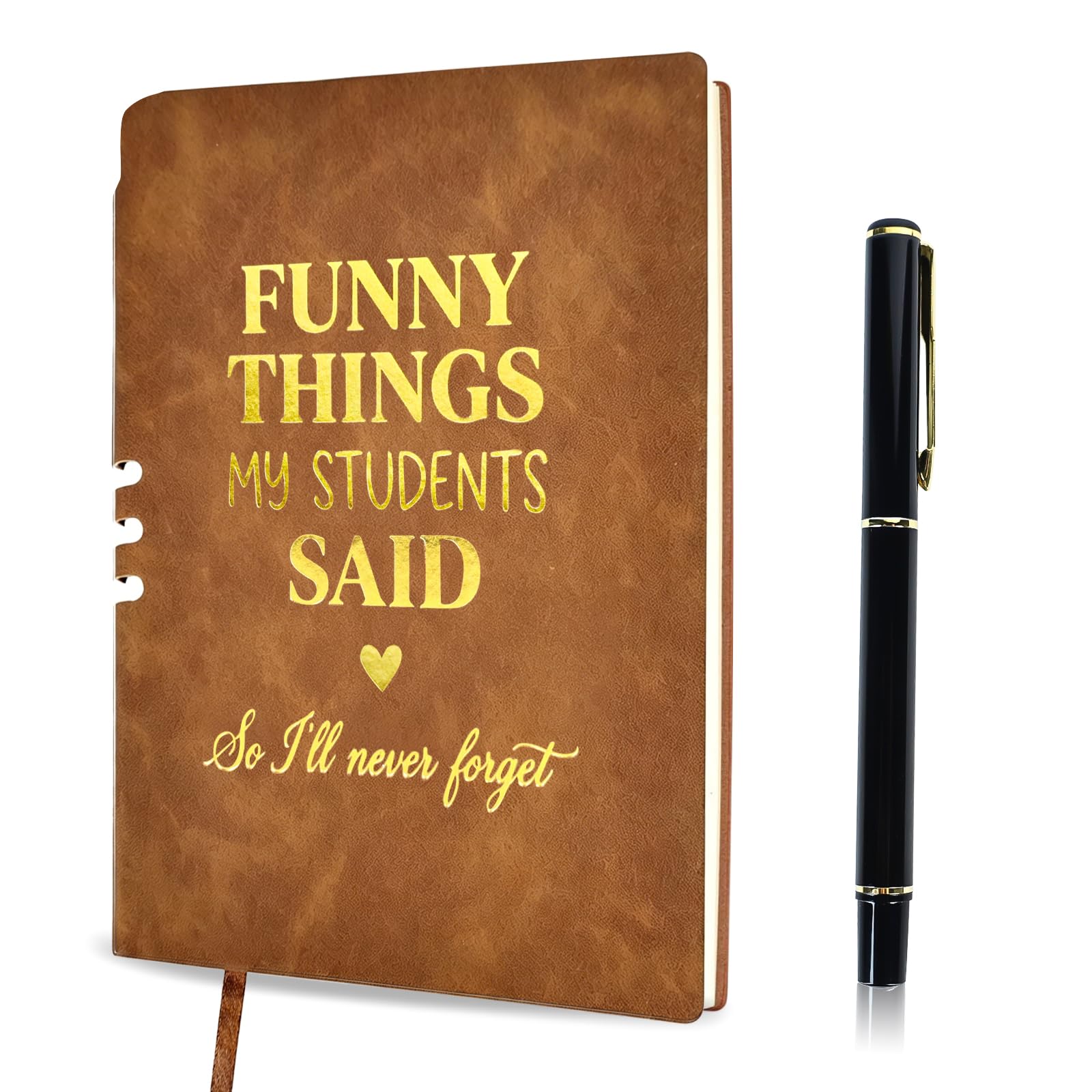 Mitibet Teacher Gifts for Women, Male Teacher Gift, Leaving Gifts for Colleagues, Personalised Leather Notebook, Funny Student Quote Journal, Thank You Gifts for Coworker, Office Stationery, 1 A5 Note