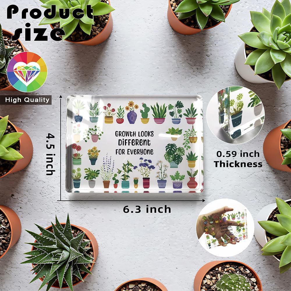 Motivational Mental Health Office Desk Decor for Therapists, Teachers - Growth Looks Different for Everyone Sign - Inspirational Sign for Psychologist School Counselor or Principal Office Must Haves image 2