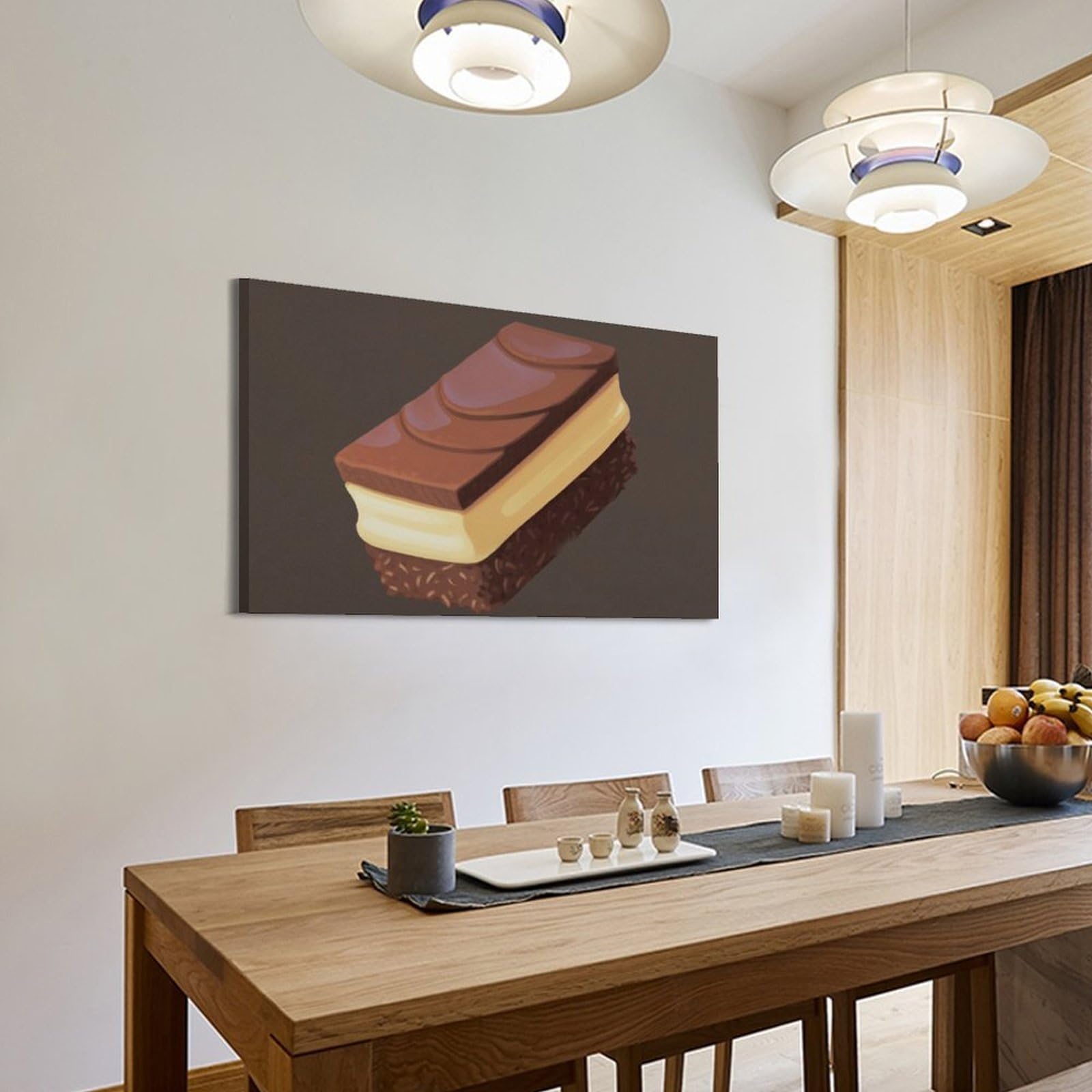 WIZIGM Digital gemaltes, mehrlagiges Schokoladentafel-Poster, moderne Wandkunst, Leinwand, ästhetische Dekoration, Gemälde, 60 x 90 cm, Rahmenstil
