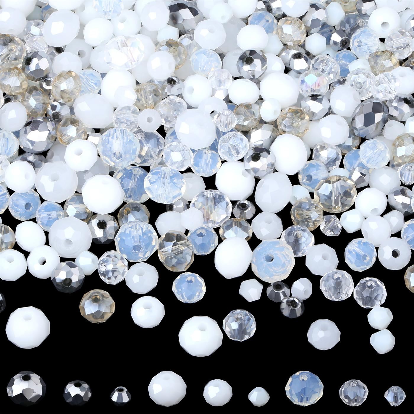 GUJOXILA 1100pcs White Glass Beads for Jewellery Bracelet Making โ image 1