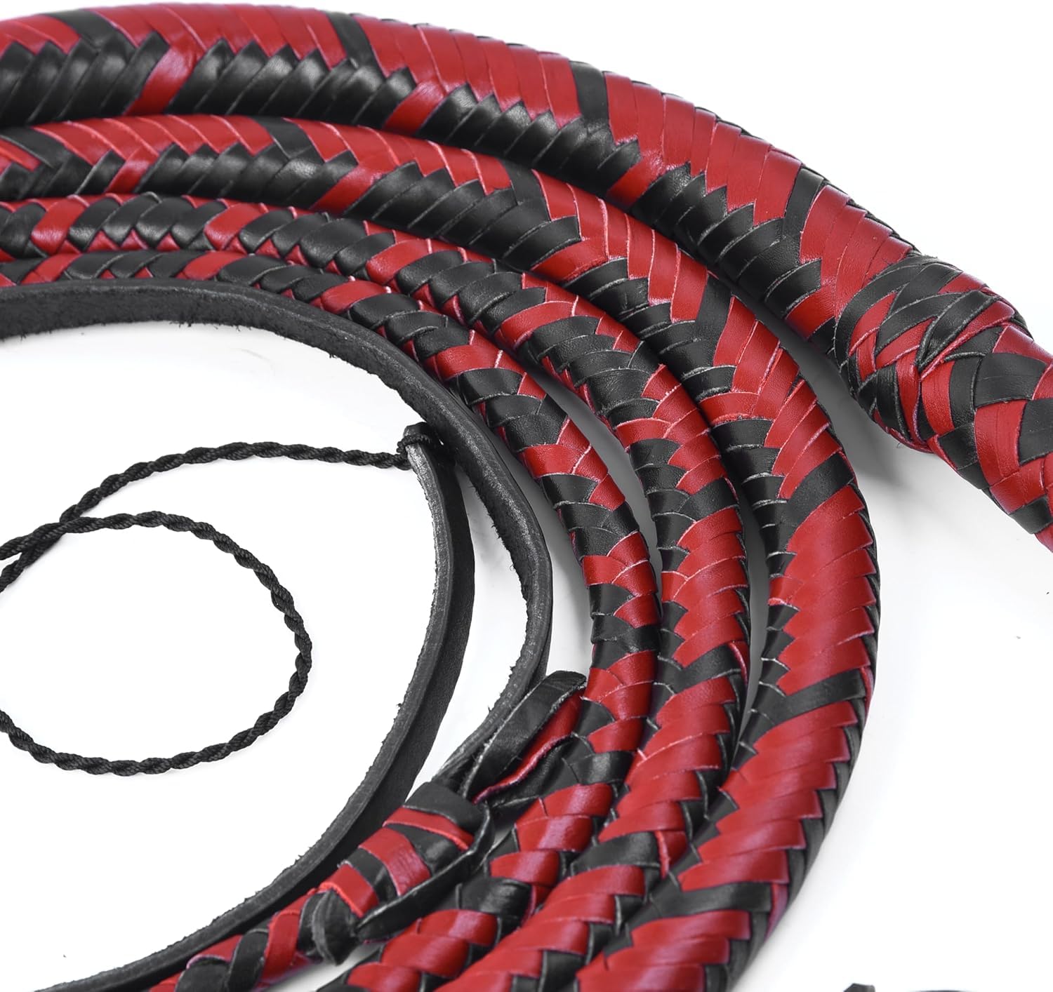 Frusta in vera pelle bovina da 1,2 m a 3 m, 12 trecce intrecciate a mano in pelle stile Indiana