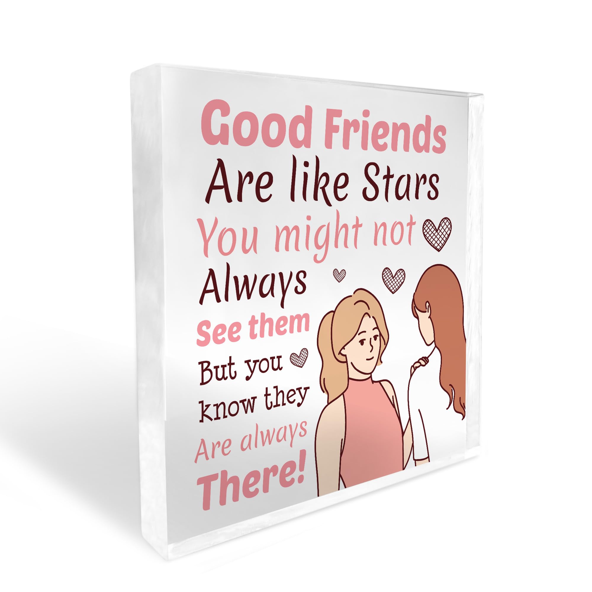 Red Ocean Good Friends Plaque - Friendship gift for her - best friends - gift for friend - christmas for best friend - friendship gifts for women - acrylic plaque gift for her