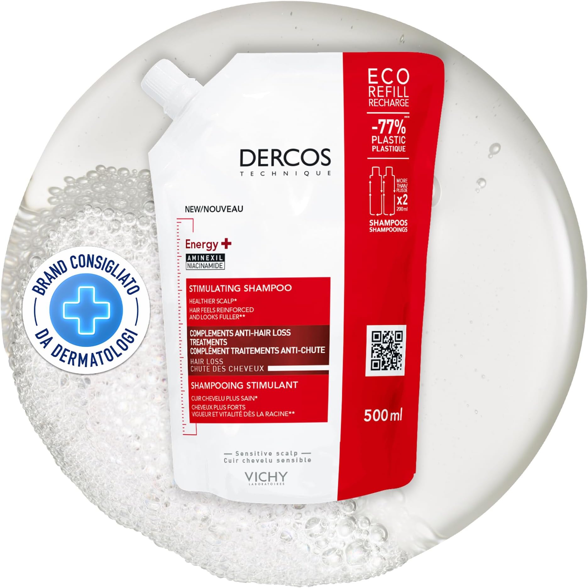 VICHY Dercos Energy+ Stimulating Shampoo Refill 500 ml