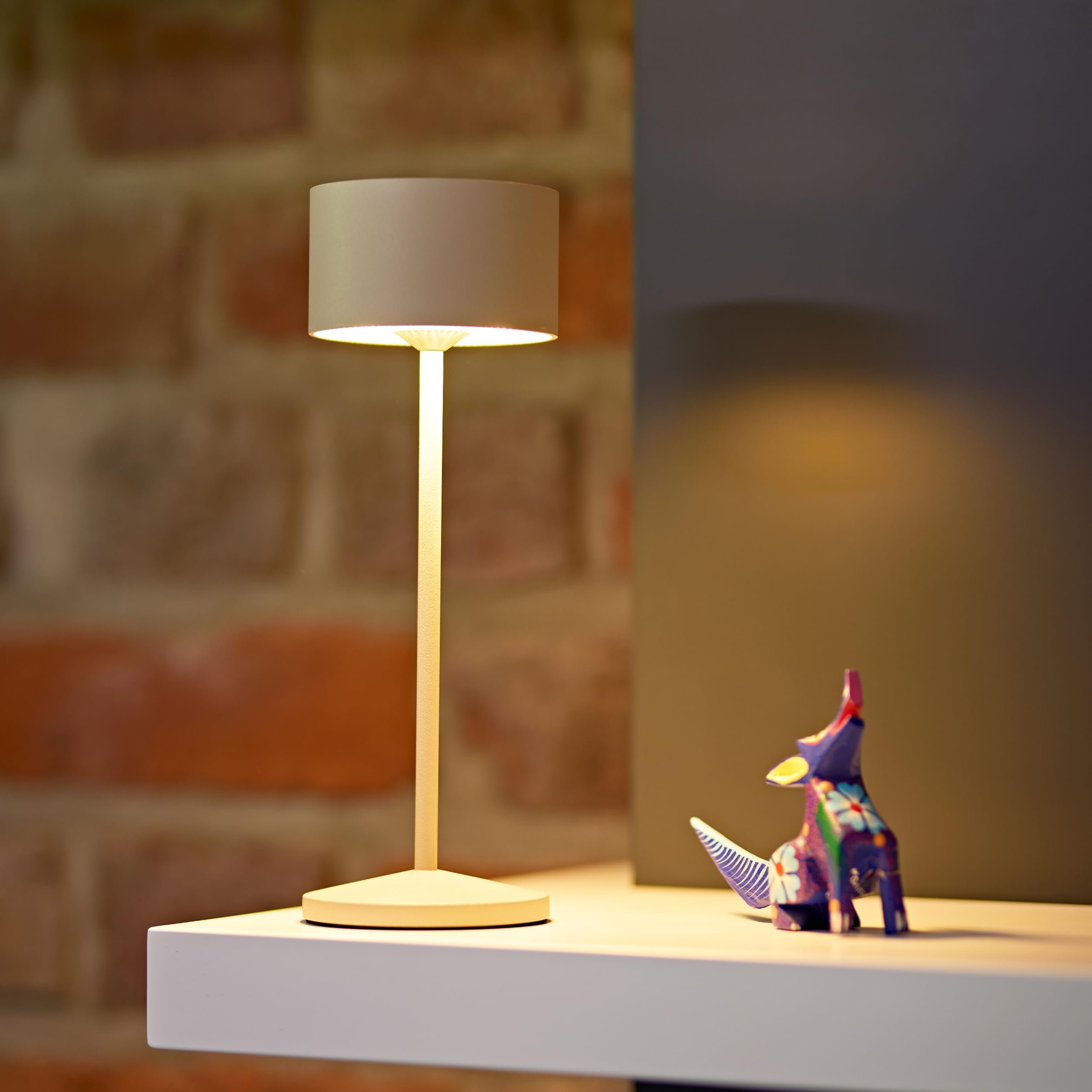 SIGOR Veluna 3er-Set dünenbeige inkl. Ladestation - LED Akku-Tischlampe dimmbar & kabellos mit FlexMood (2200K/2700K), bis 12h Leuchtdauer, USB-C Ladefunktion, IP44 Outdoor & Indoor