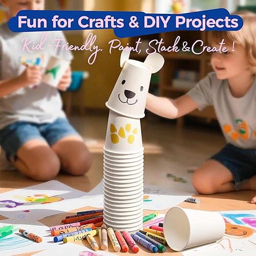 Miniatura 7 de Fit Meal Prep Paquete de 500 tazas de café de papel desechables de 12 onzas, tazas blancas calientes de primera calidad para bebidas calientesfrías,