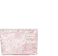 Vista 11 de The Summer Swan Kit de higiene y cuidado de la piel de flores grandes para media jornada, elegante bolso de maquillaje de embrague, negro