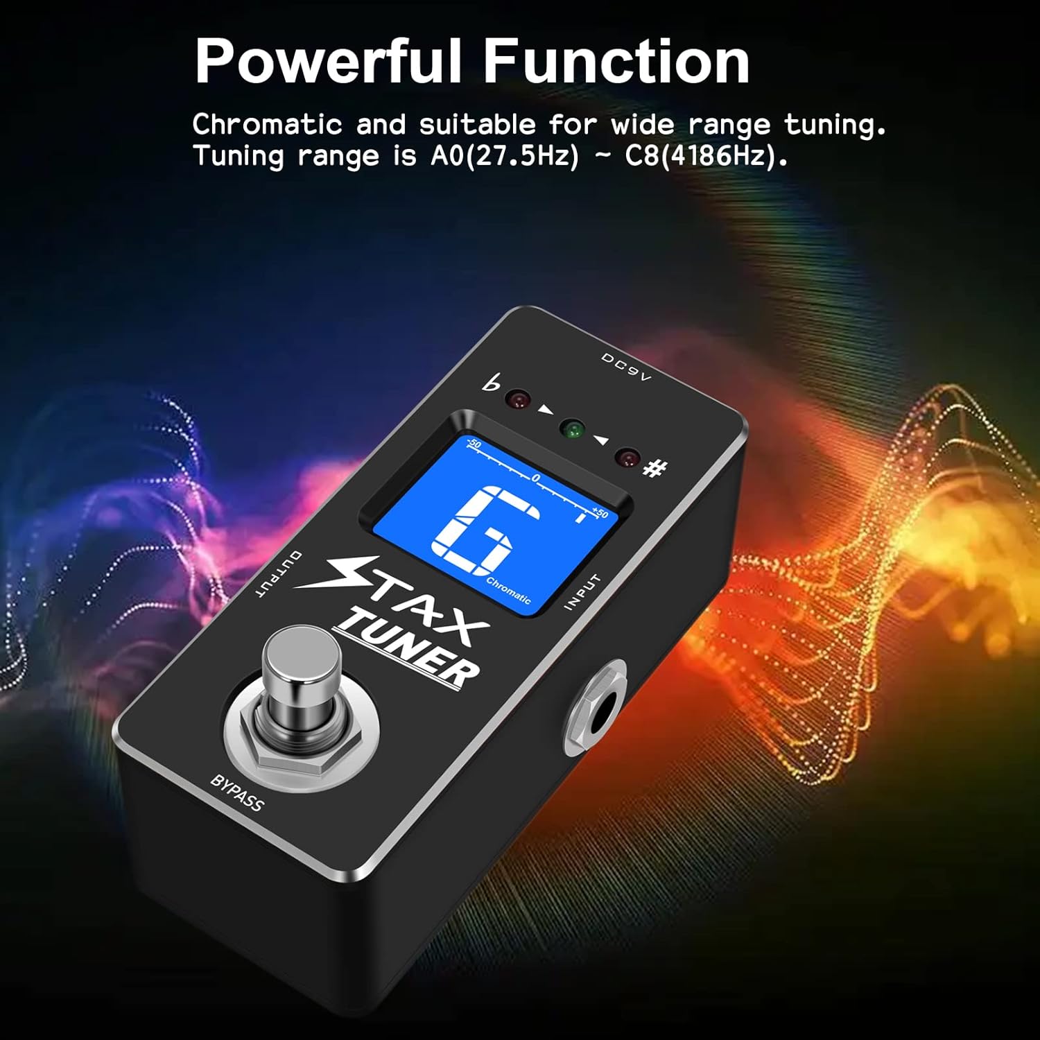 Stax Tuner Pedal Professional Chromatic Guitar Tuner Pedal with Pitch Indicator for Electric Guitar and Bass True Bypass