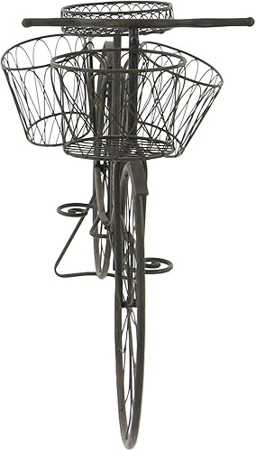 Miniatura 10 de Deco 79 Soporte para plantas de metal para interiores y exteriores diseño de alambre con cesta y bolsa de sillín 54 x 18 x 32 pulgadas turquesa