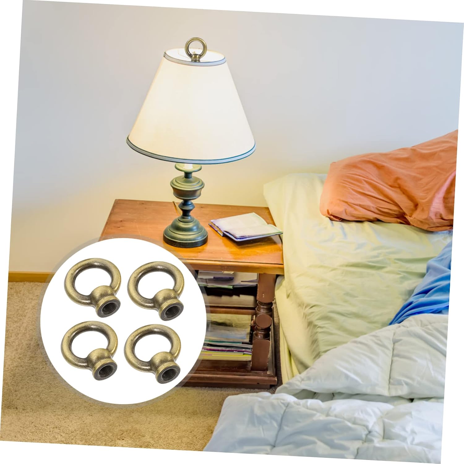 4Pcs Modern Metal Lamp Finials for Floor and Table Lamps Stylish Knob Decor Caps Vintage Touch for Lampshade Holder Enhance Artistic Atmosphere Living Room