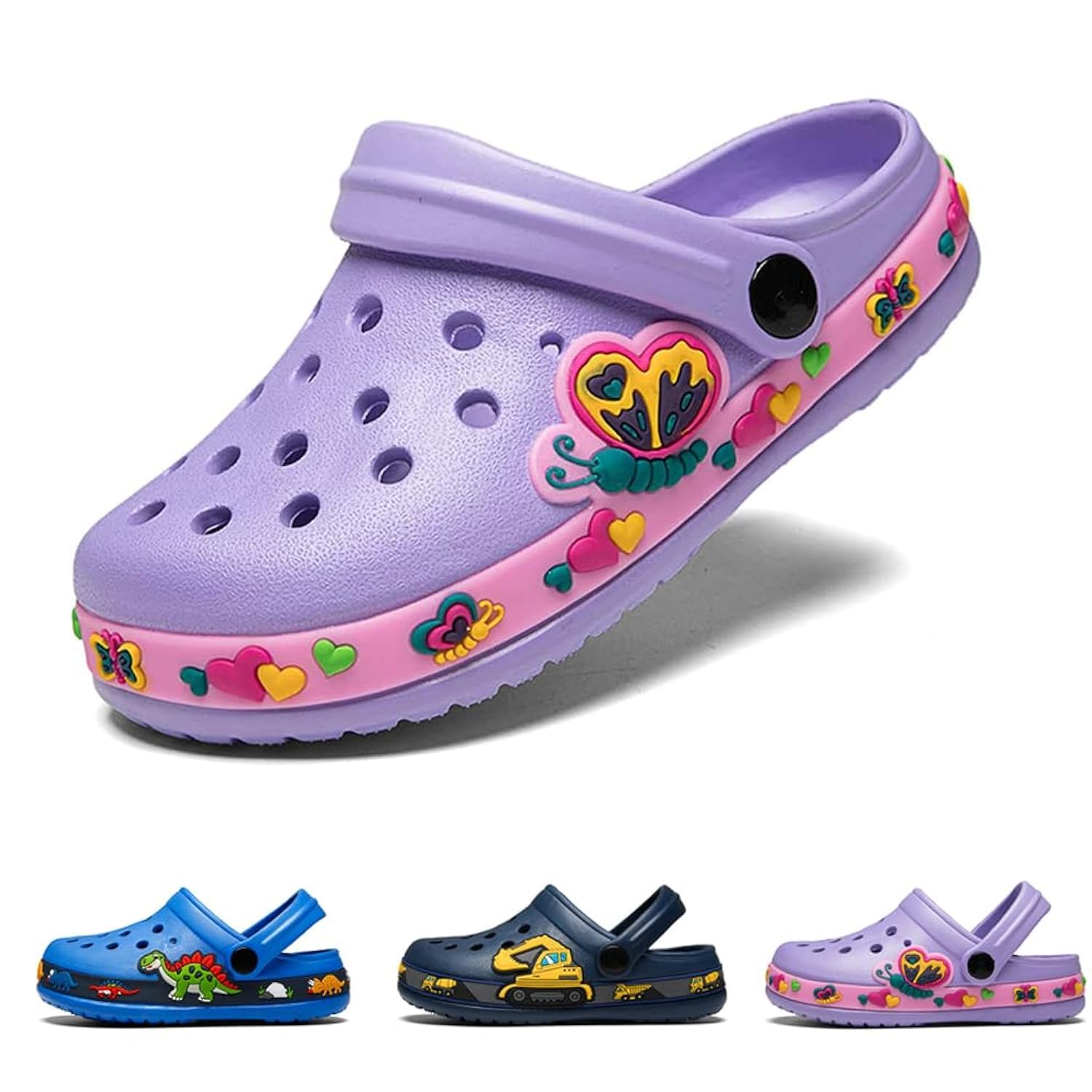 Drecage Toddler Clogs Kids Clogs for Girls Boys Slip on Garden Clogs Slide Sandals Waterproof Beach Pool Shoes Slipper