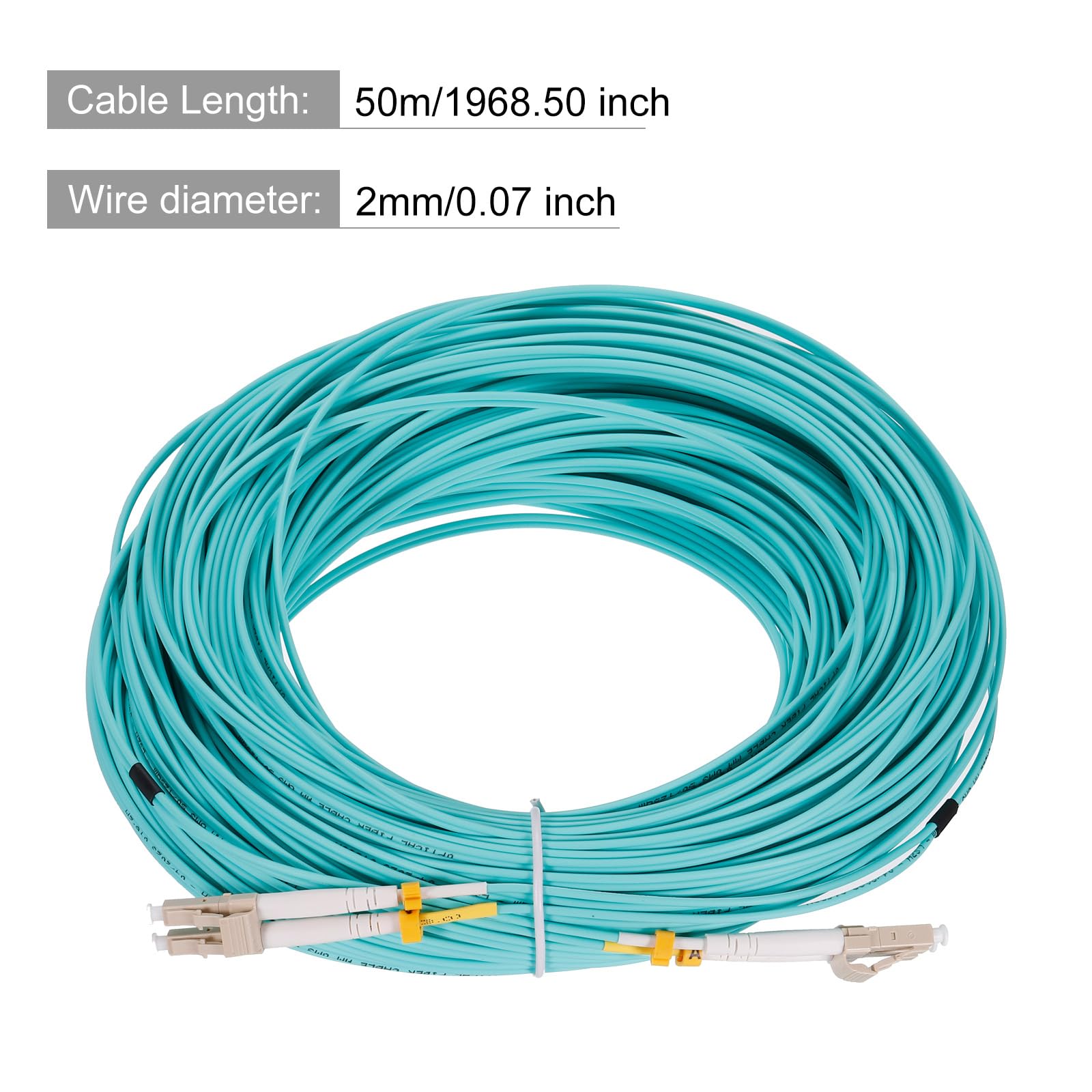 sourcing map 50 Mètres 164Ft Fibre Correctif Câble Multimode Duplex Vert