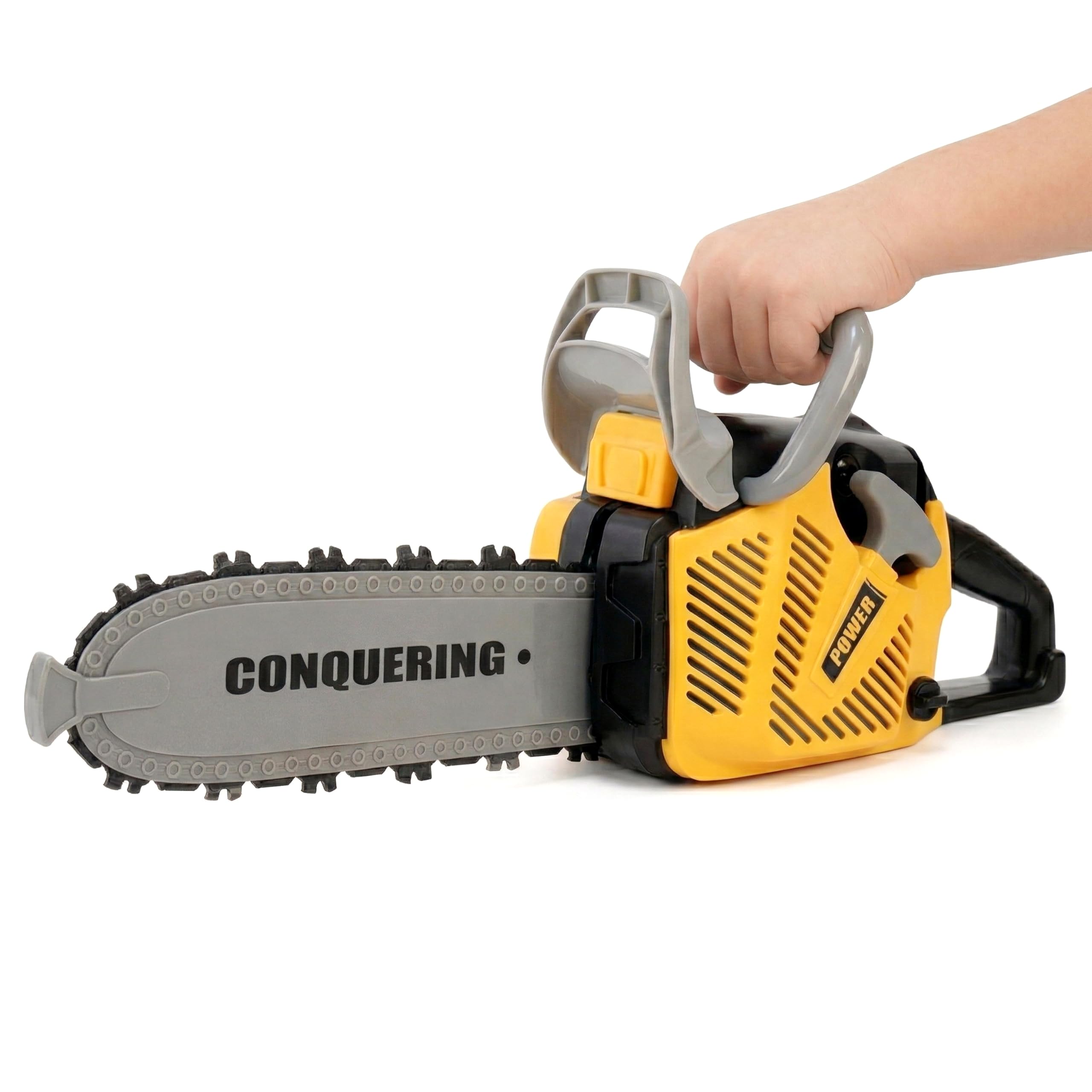 The Magic Toy Shop Toy Chainsaw for Kids Tools - Kids Chainsaw with Light and Sounds - Battery Powered Construction Tool for Boys and Girls - Outdoor Indoor Pretend Play Children Toys