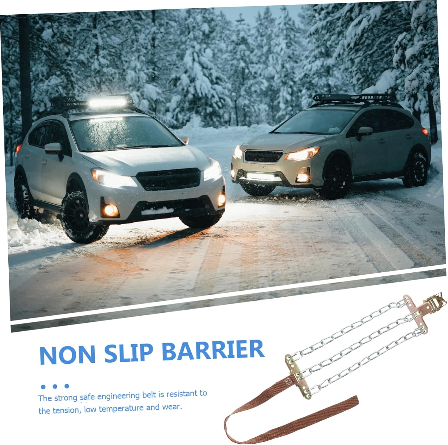 CHILDWEET 3 Chains Snow Tire Traction Chains Set for SUVs and Trucks 8pcs Emergency Anti-Skid for Winter Use Random Color