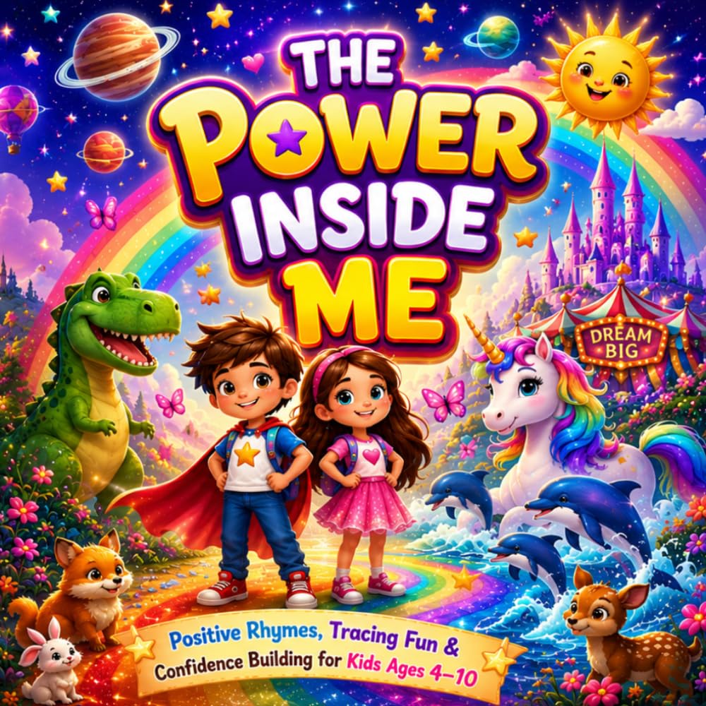 The Power Inside Me | Positive Rhymes, Tracing Fun, Growth Mindset, and Confidence Building Activities for Kids Ages 4–10: A Motivational positive Affirmations, Tracing Practice, Emotional Learning