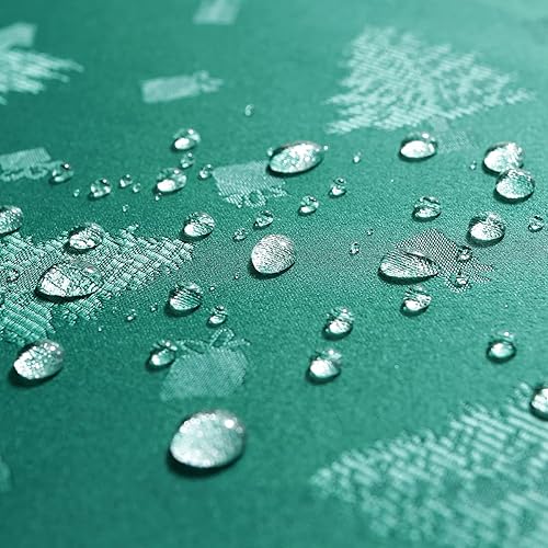 Miniatura 7 de Mantel de Navidad rectangular, mantel de jacquard a prueba de derrames y arrugas, con patrones de árbol de Navidad para comedor y decoración