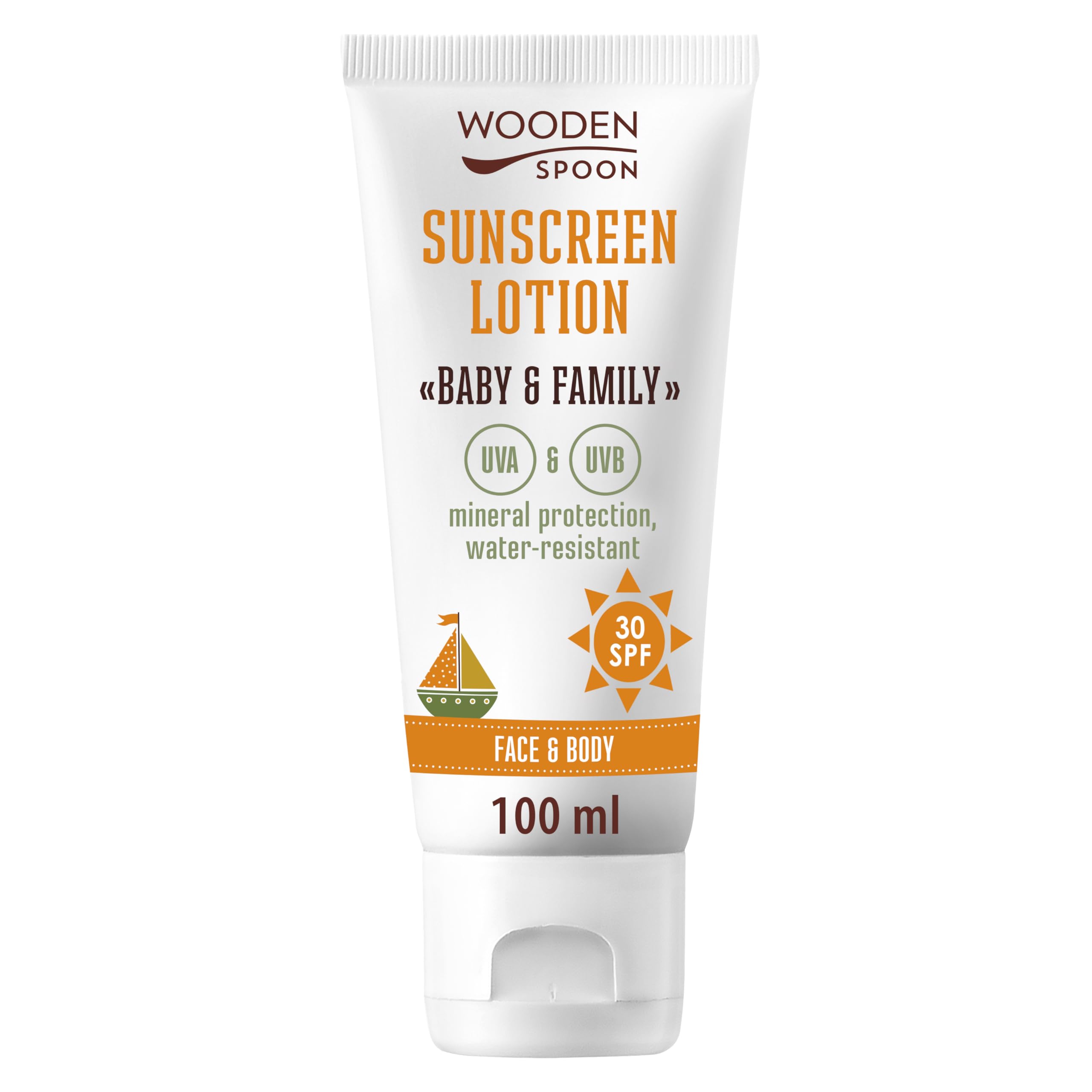 Lozione Per Il Corpo Abbronzante In Un Tubo Baby & Family Spf 30 Woodenspoon 100Ml-image