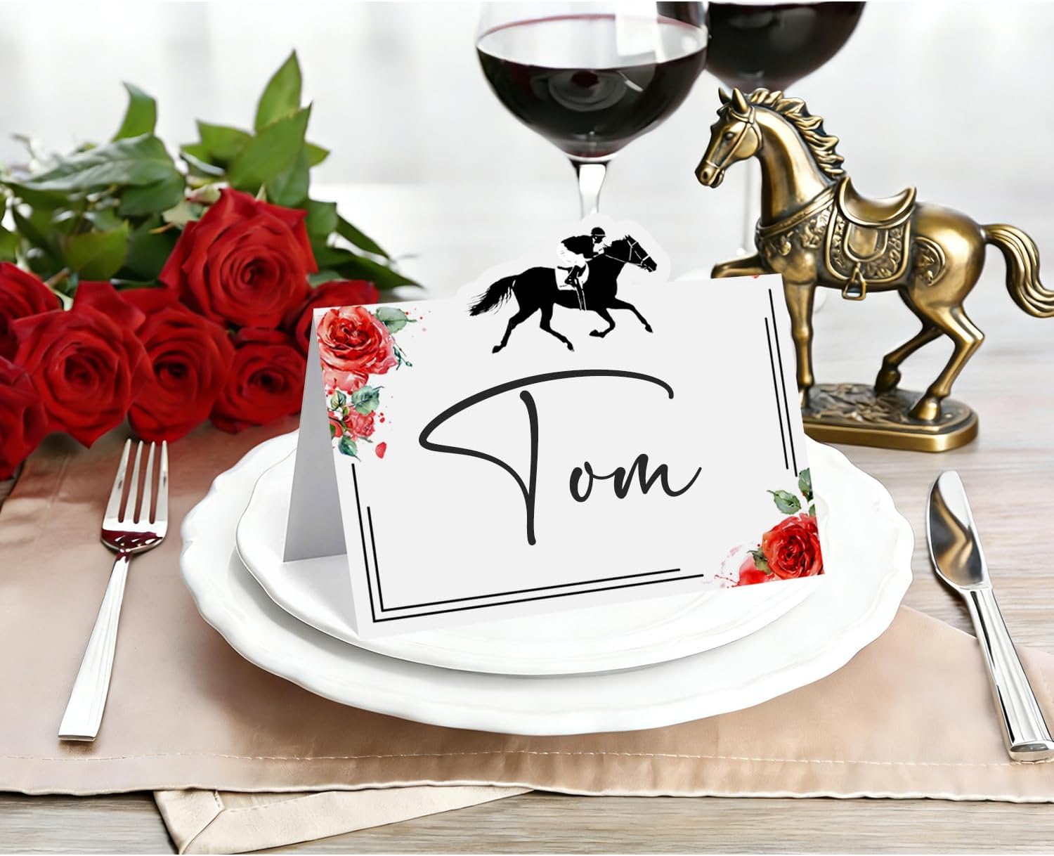 24 Pcs Kentucky Derby Place Cards, Horse Racing Themed Buffet Food Labels