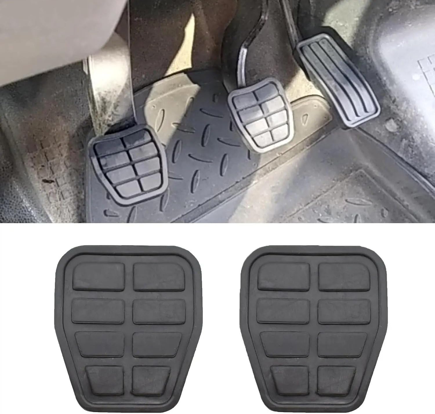Replacement for VW for Golf for Jetta MK2 T4 C44 1983-1992 Rubber Car 321721173 2piece Auto Brake Clutch Foot Pedal Pads Cover Skid-Proof Car Pedal Cover