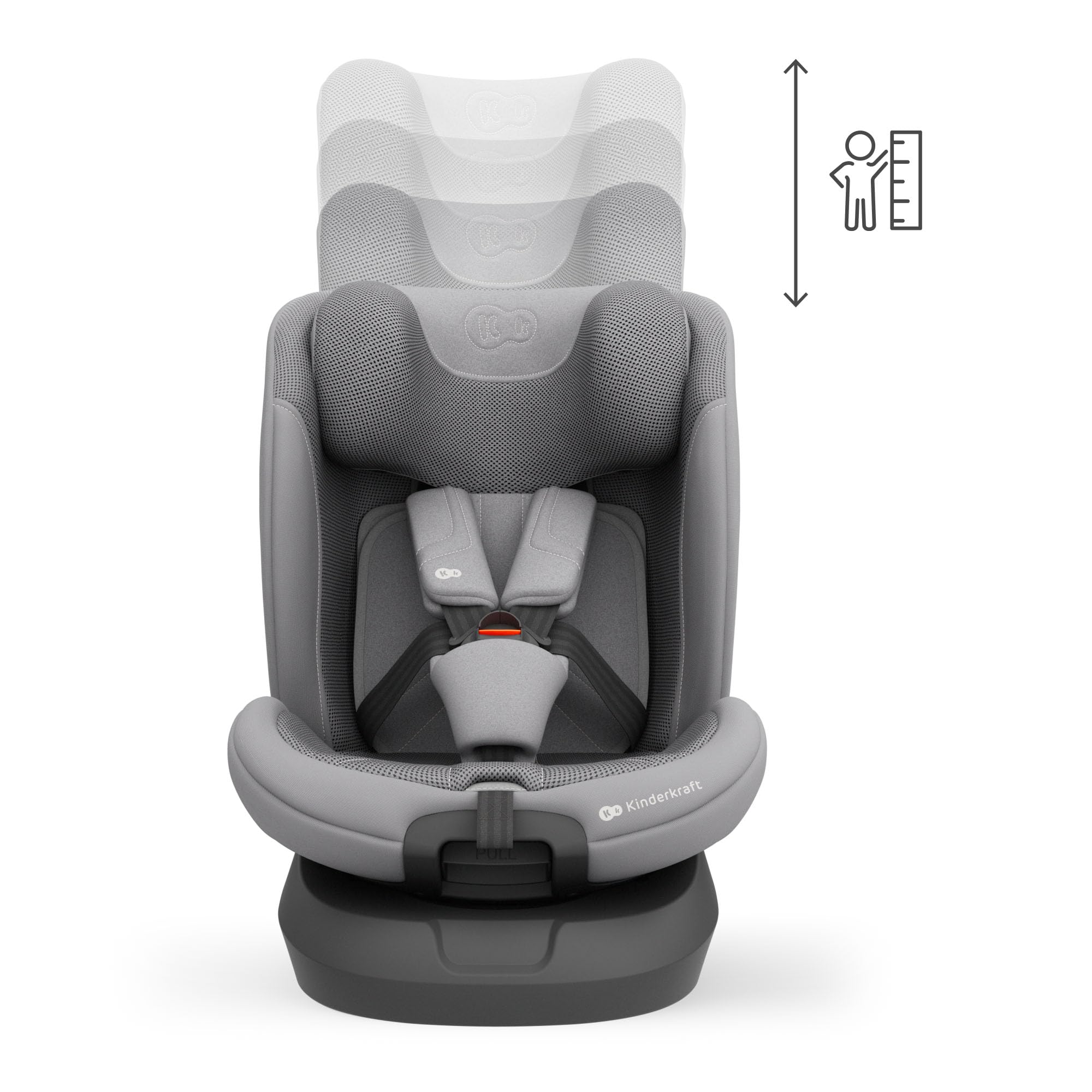 Kinderkraft I-GROW 2 PRO Siège Auto i-Size 40-150 cm 0-12 ans ISOFIX Gris