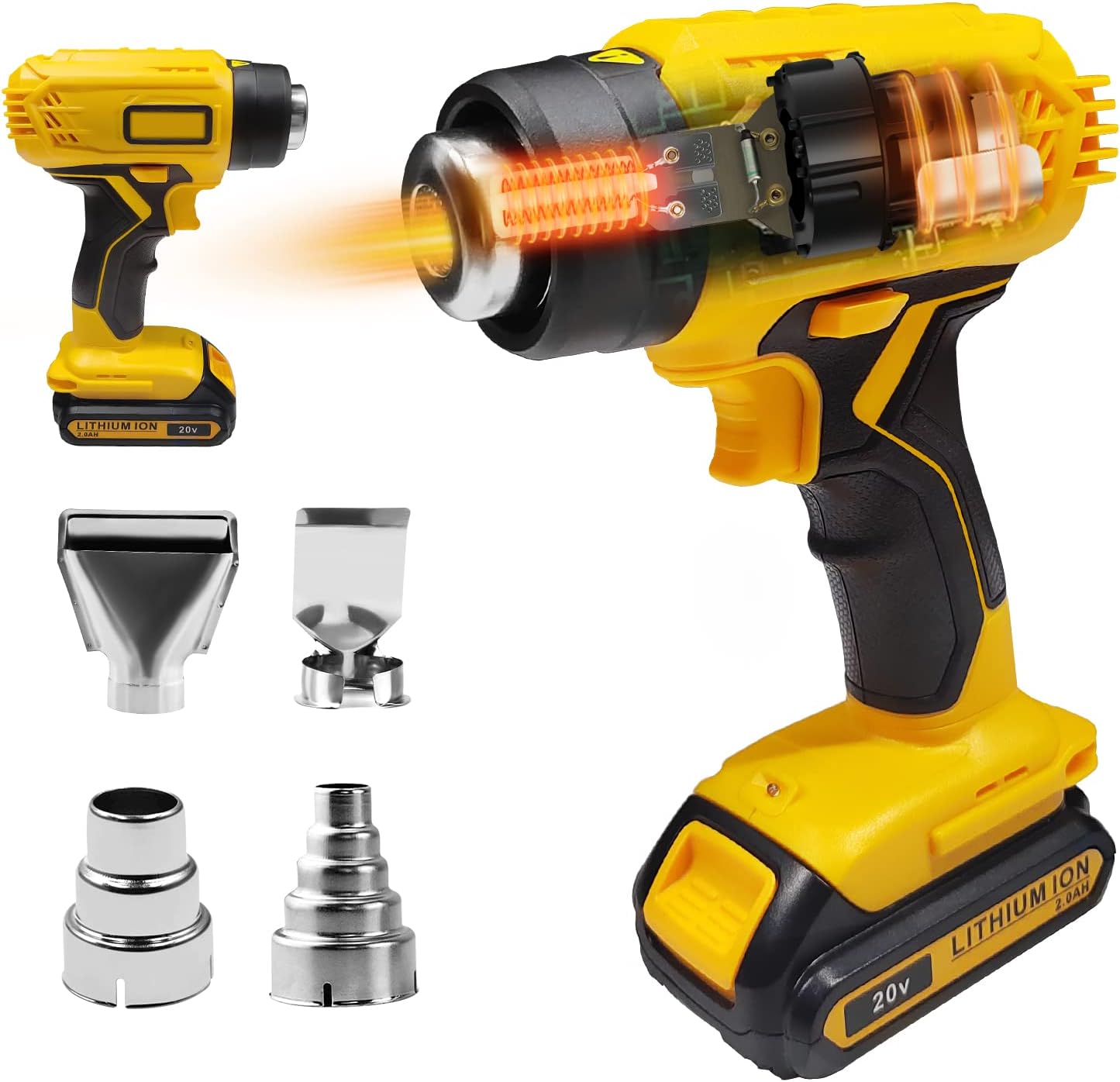 Heat Gun for DeWalt 20V MAXLiion Battery with 2A Battery,Cordless