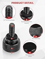 Vista 4 de Amazicha Tornillo de asiento negro de acero inoxidable de instalación rápida de 14 "-20 compatible con Harley Touring Softail Sportster Dyna Street