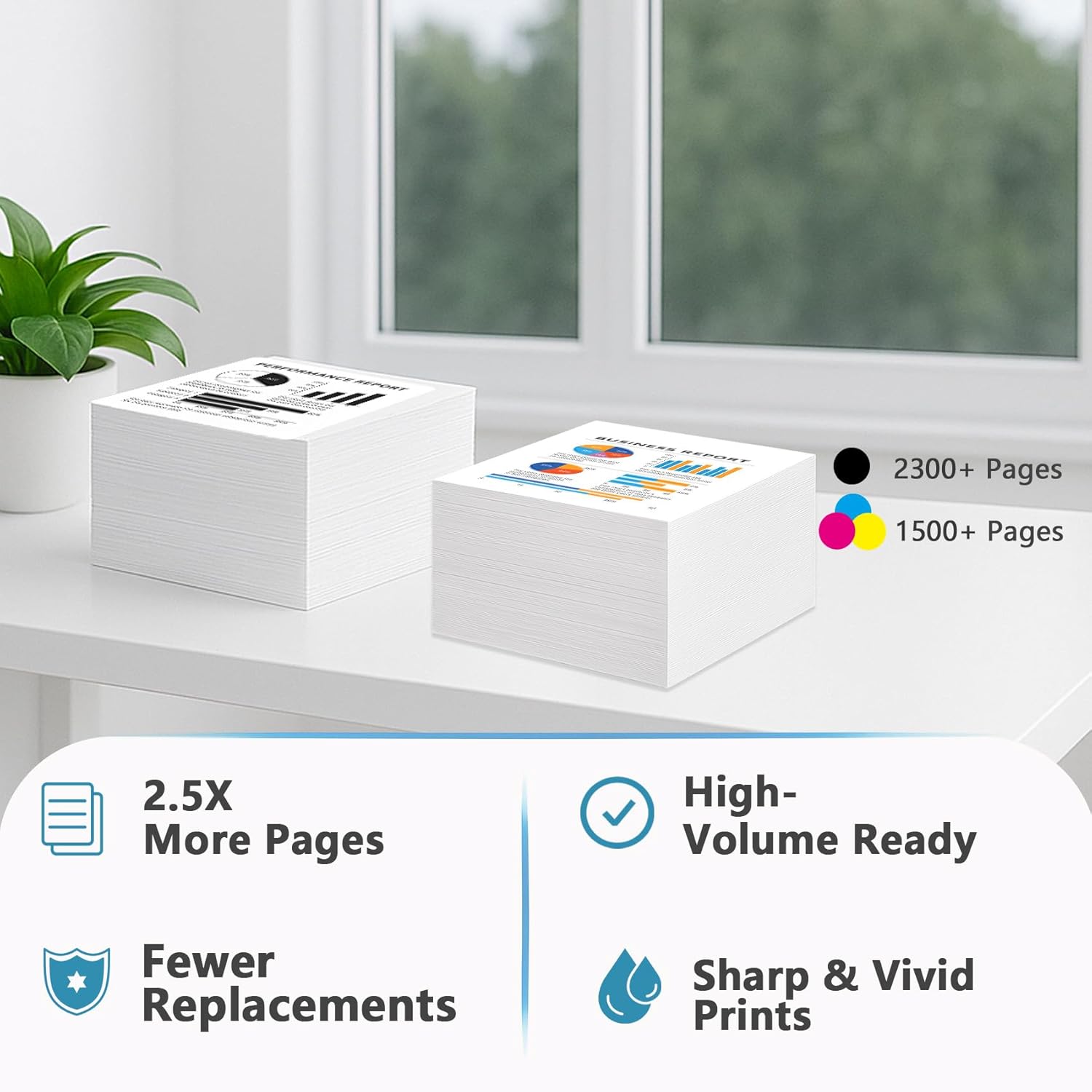 950XL 951XL Ink Cartridges Compatible Replacement for HP 950 951 XL Combo Fit for OfficeJet Pro 8600 8610 8615 8620 8625 8630 8640 8660 8100 8110 251DW 276DW Printers (Black, Cyan, Magenta, Yellow)